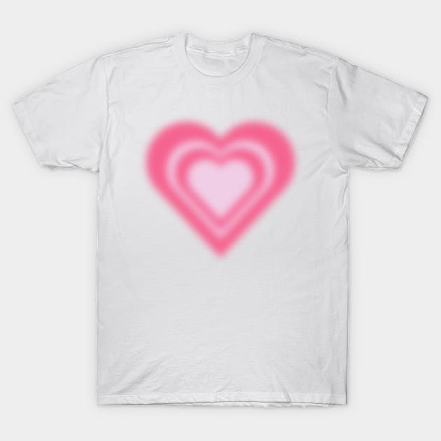 Aesthetic Gradient Pink Heart T shirt